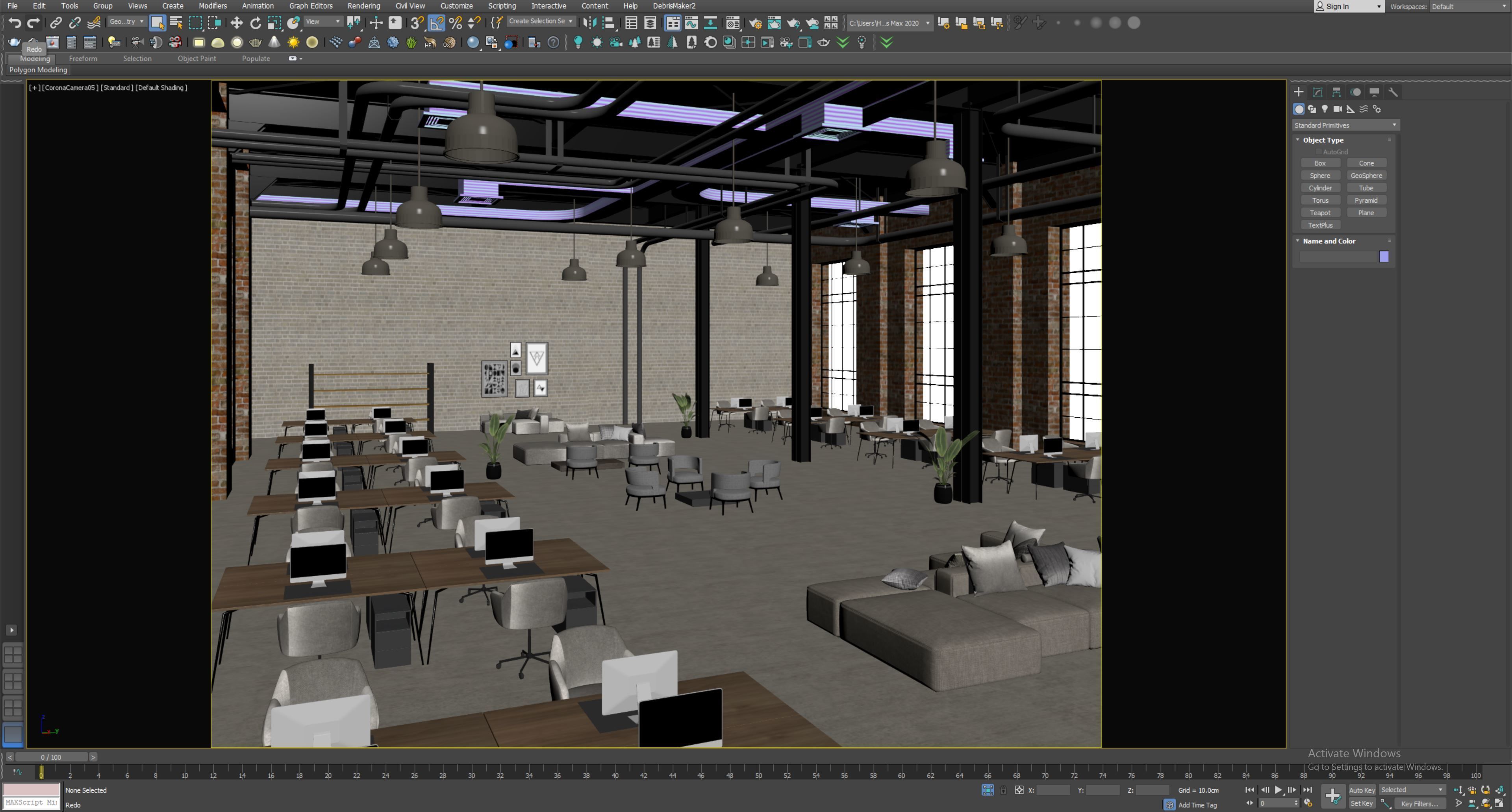 interior scene loft office 05 3D model_8