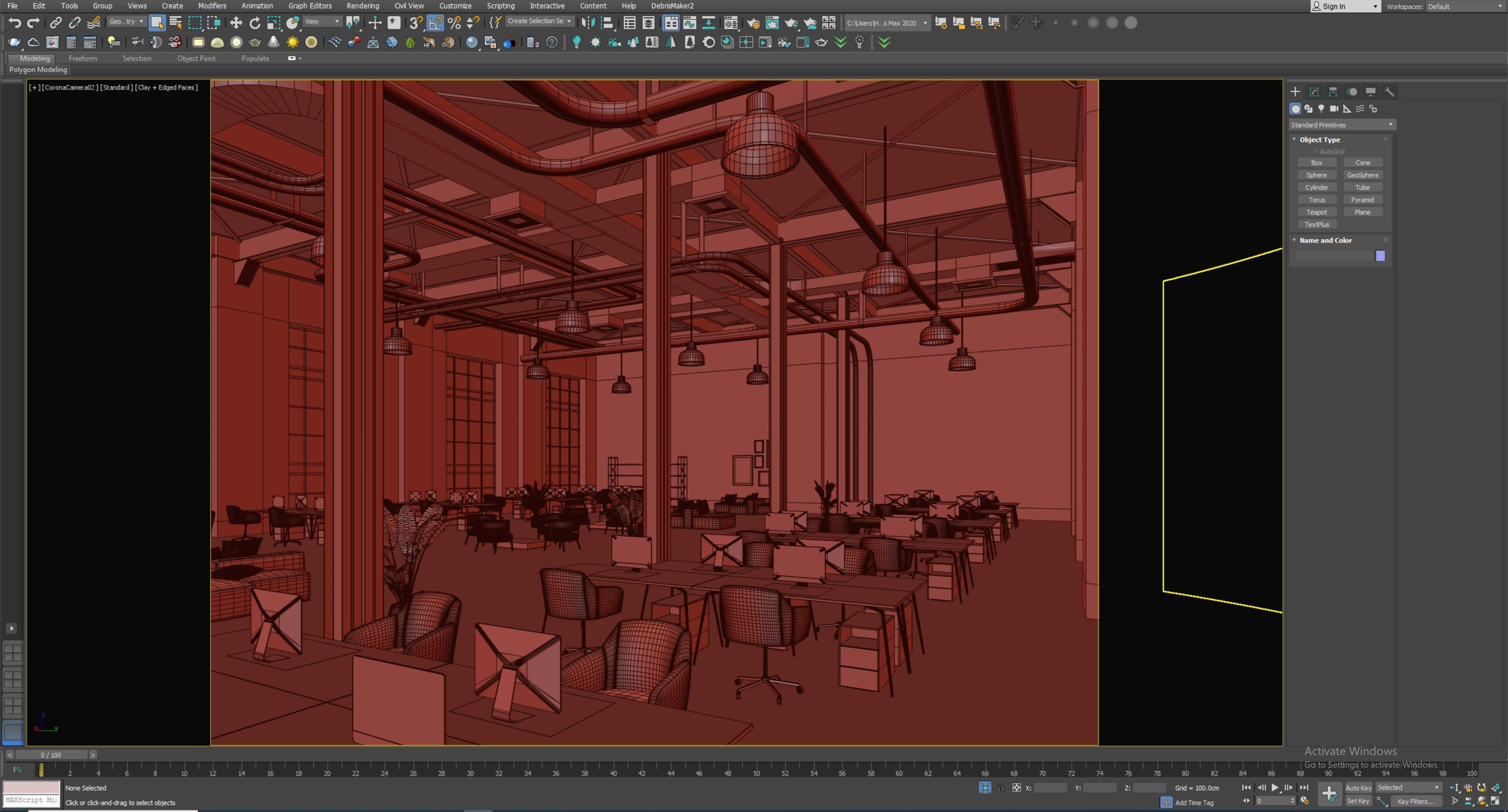interior scene loft office 05 3D model_5