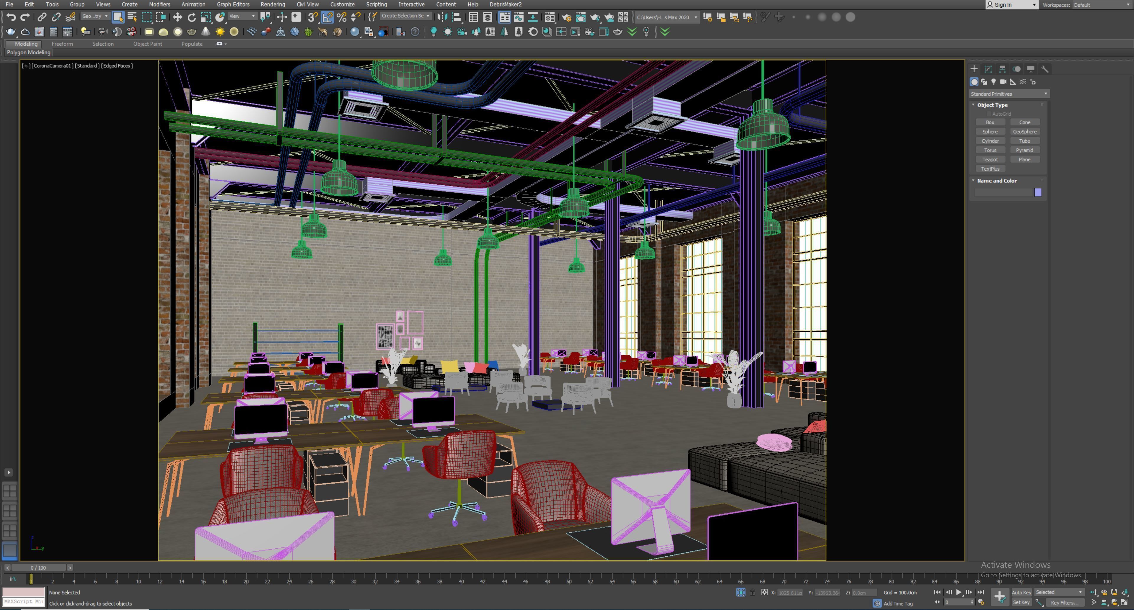 interior scene loft office 05 3D model_7