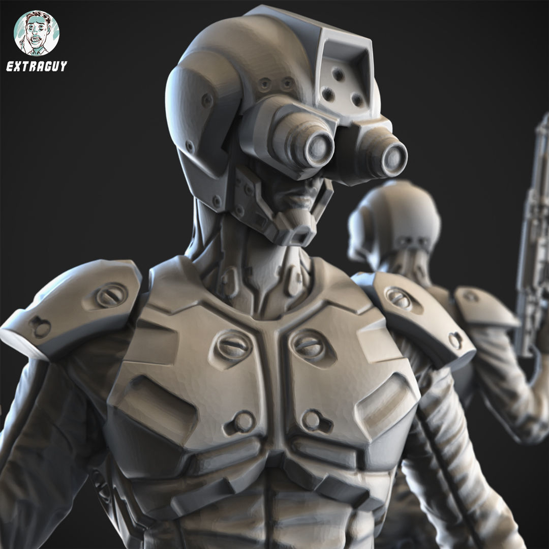  Overweight Gear Jaeger Pilot 100mm and 32mm 3D print model_3
