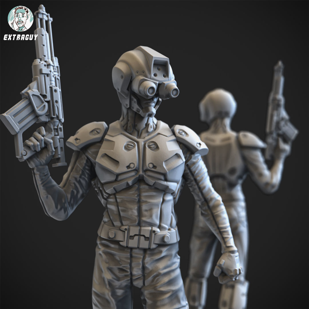  Overweight Gear Jaeger Pilot 100mm and 32mm 3D print model_1