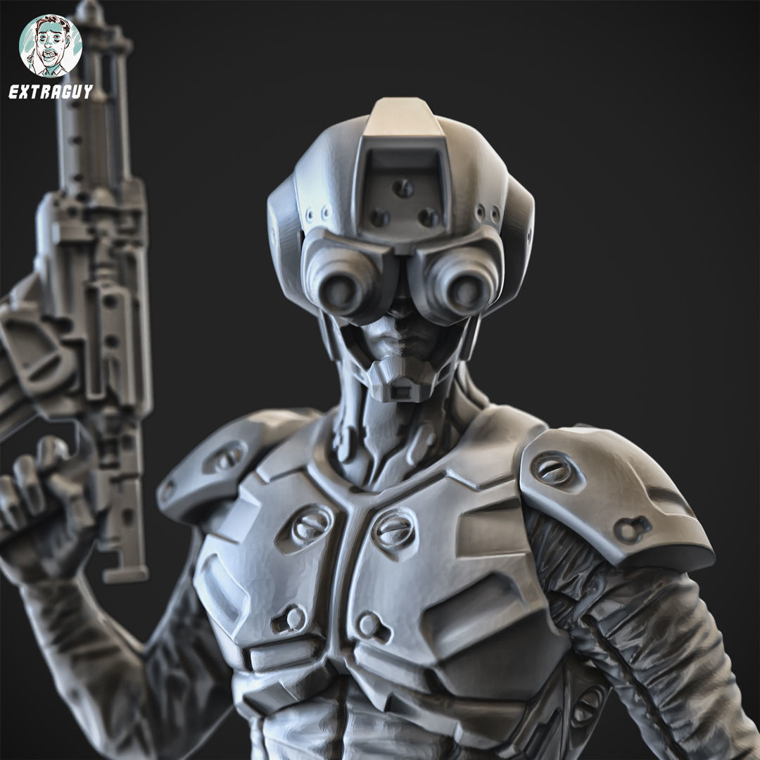  Overweight Gear Jaeger Pilot 100mm and 32mm 3D print model_2