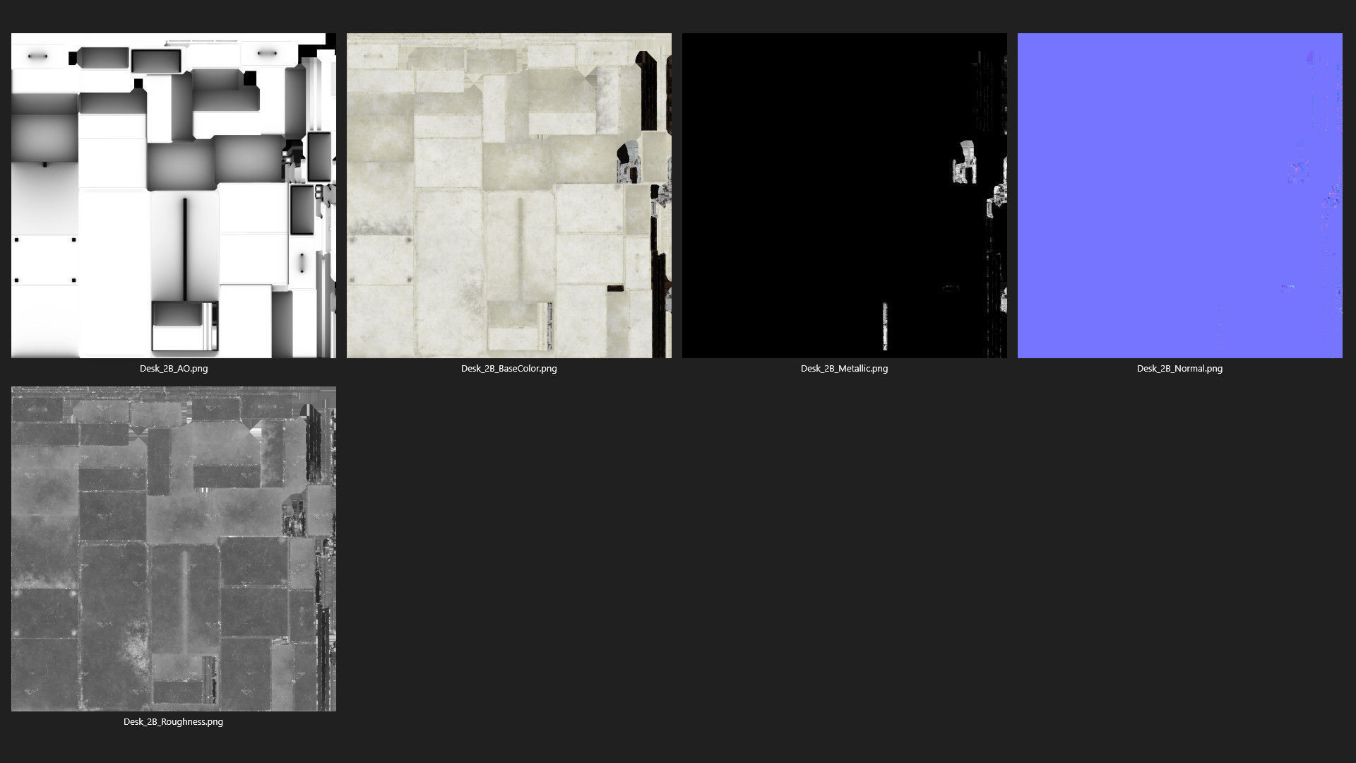 Desk 2B Low-poly 3D model_11