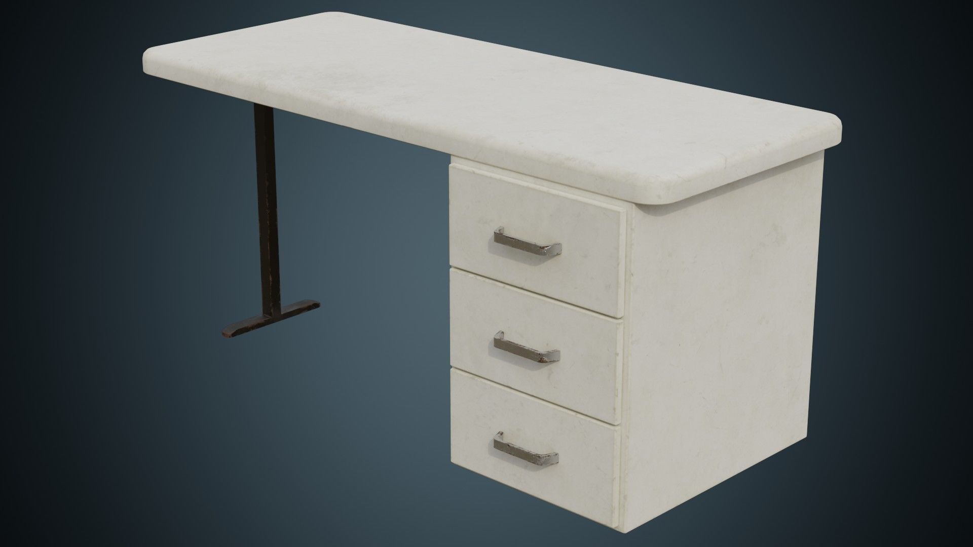 Desk 2B Low-poly 3D model_3
