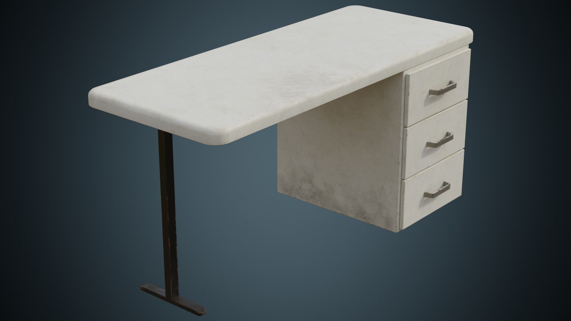 Desk 2B Low-poly 3D model_4