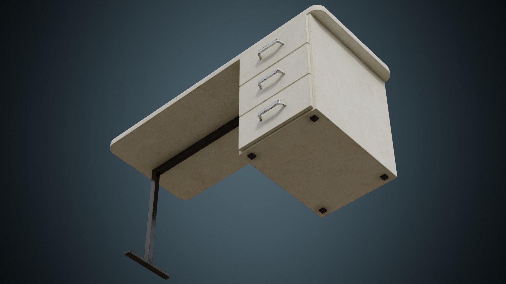 Desk 2B Low-poly 3D model_7