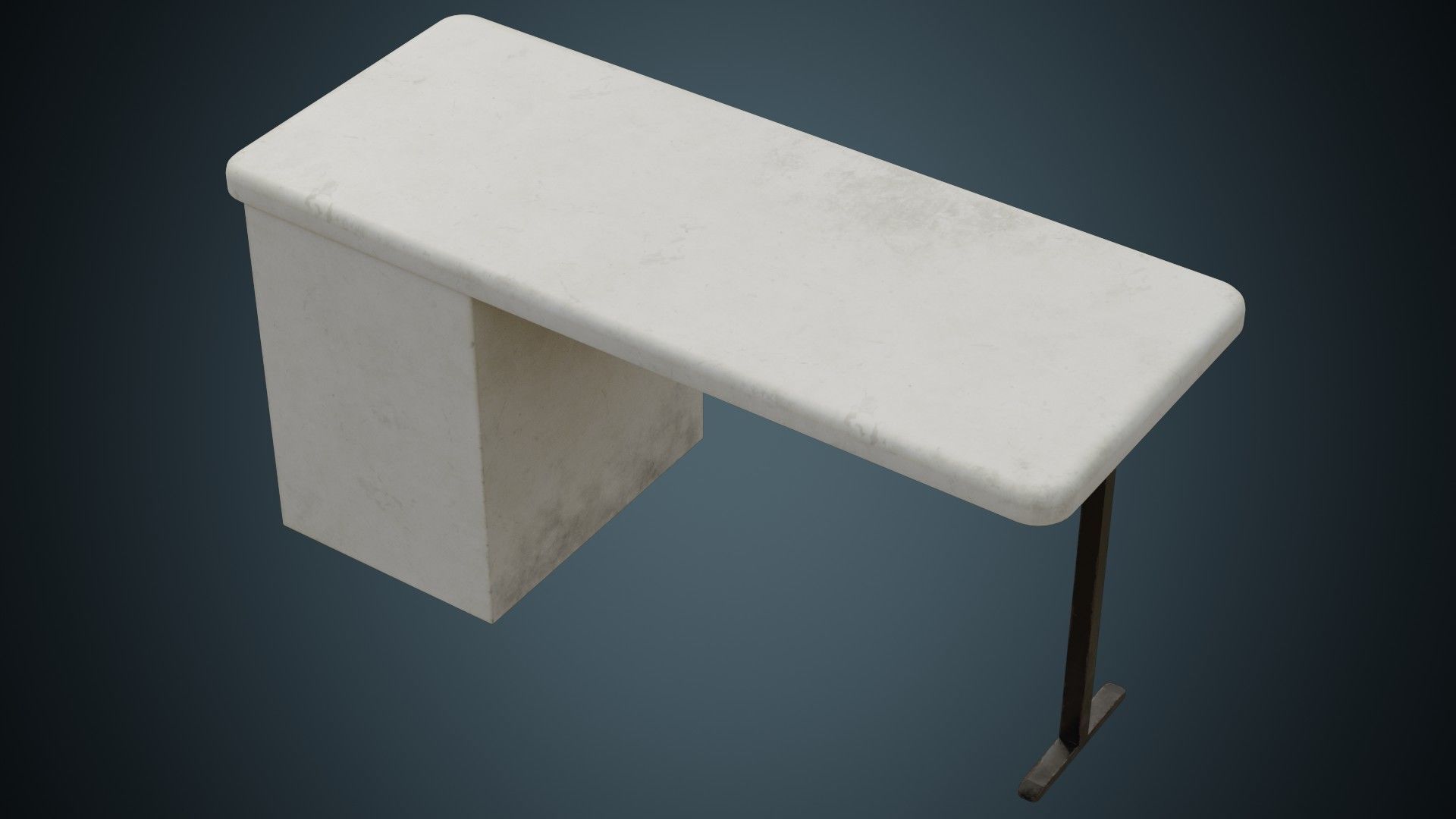 Desk 2B Low-poly 3D model_5