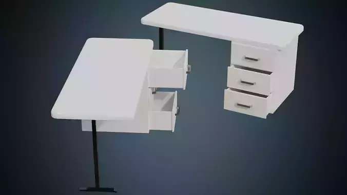 Desk 2 Basic Low-poly 3D model