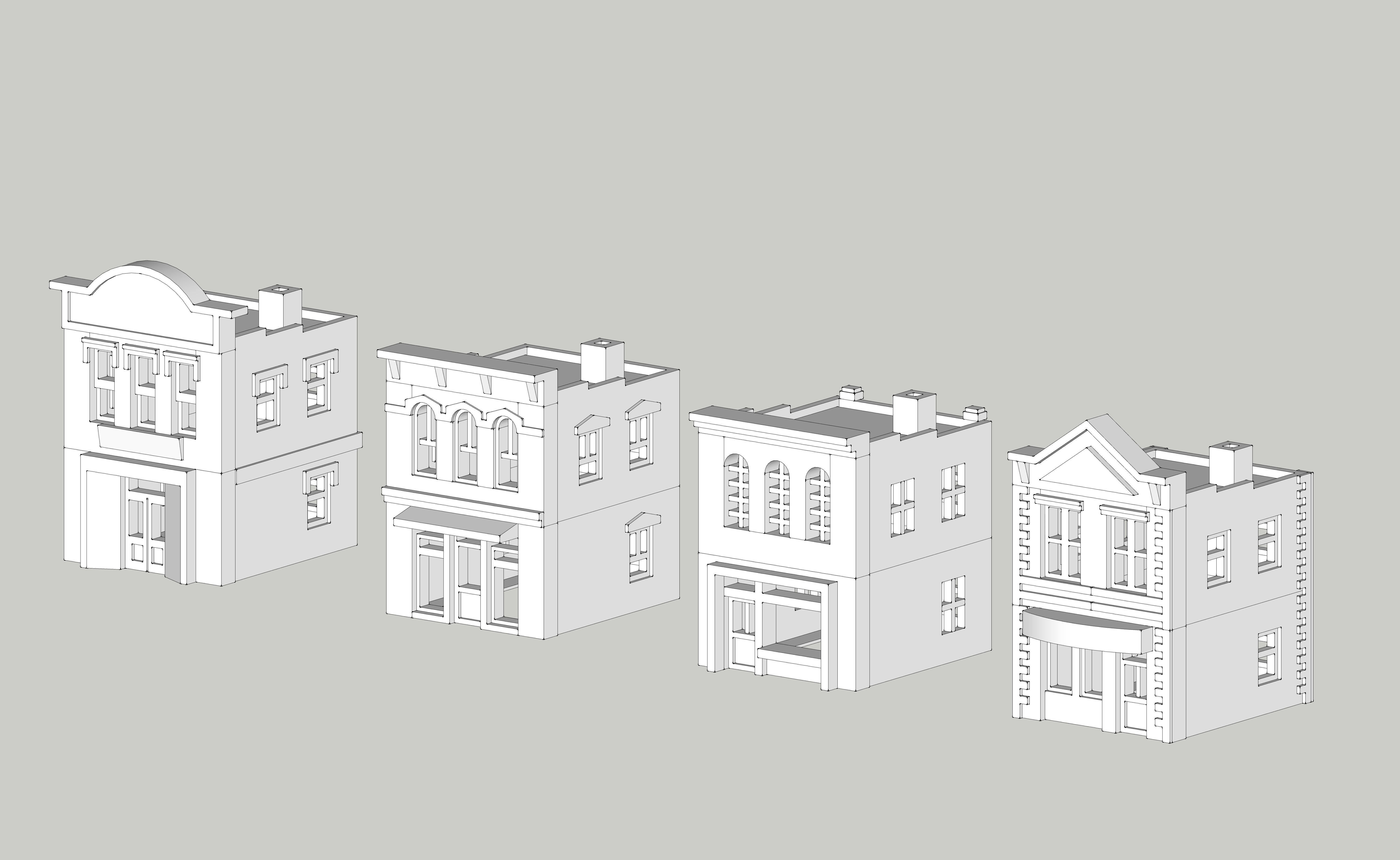 Classic Shop Store Building Set by Outland Models Low-poly 3D model_1