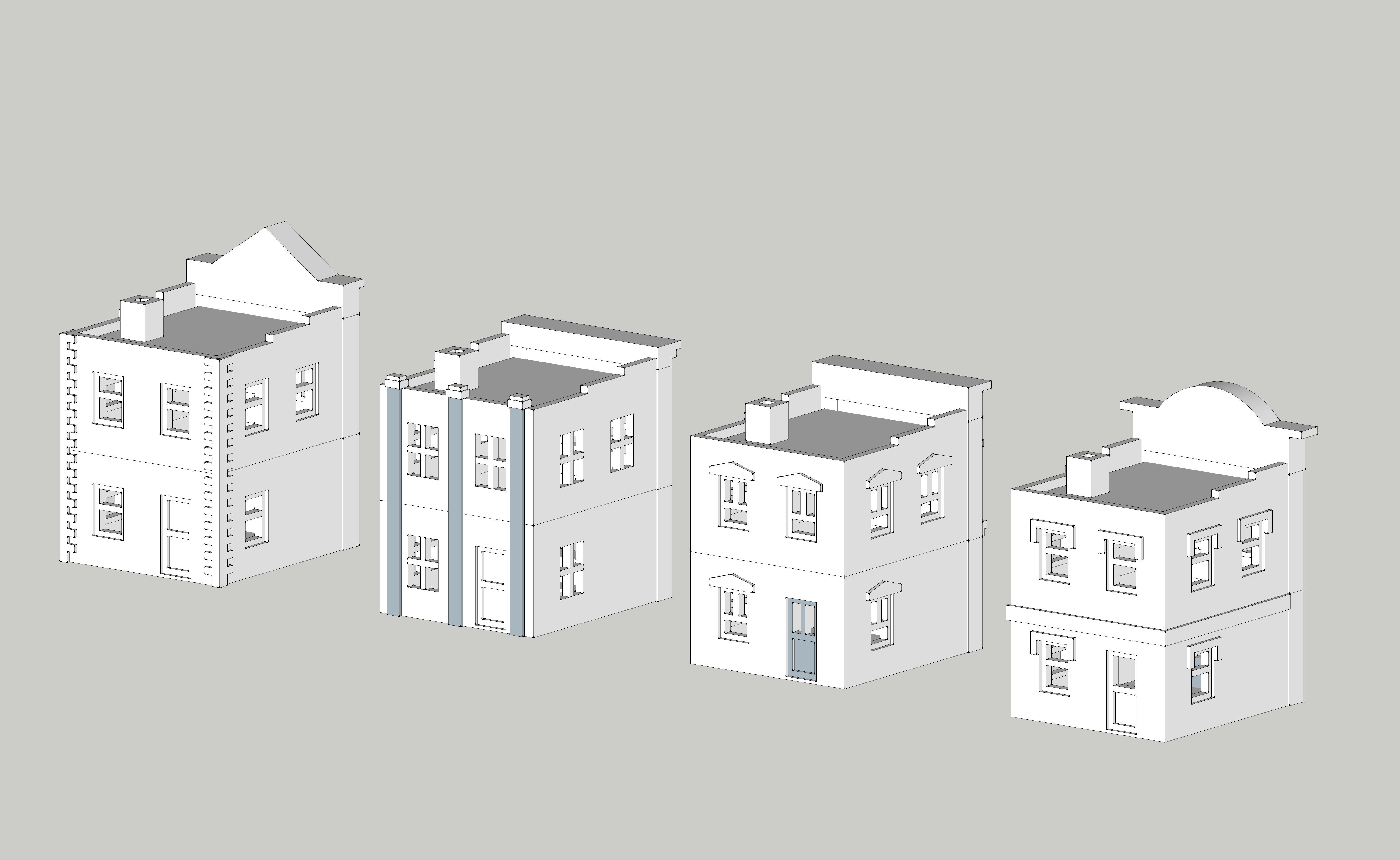 Classic Shop Store Building Set by Outland Models Low-poly 3D model_3