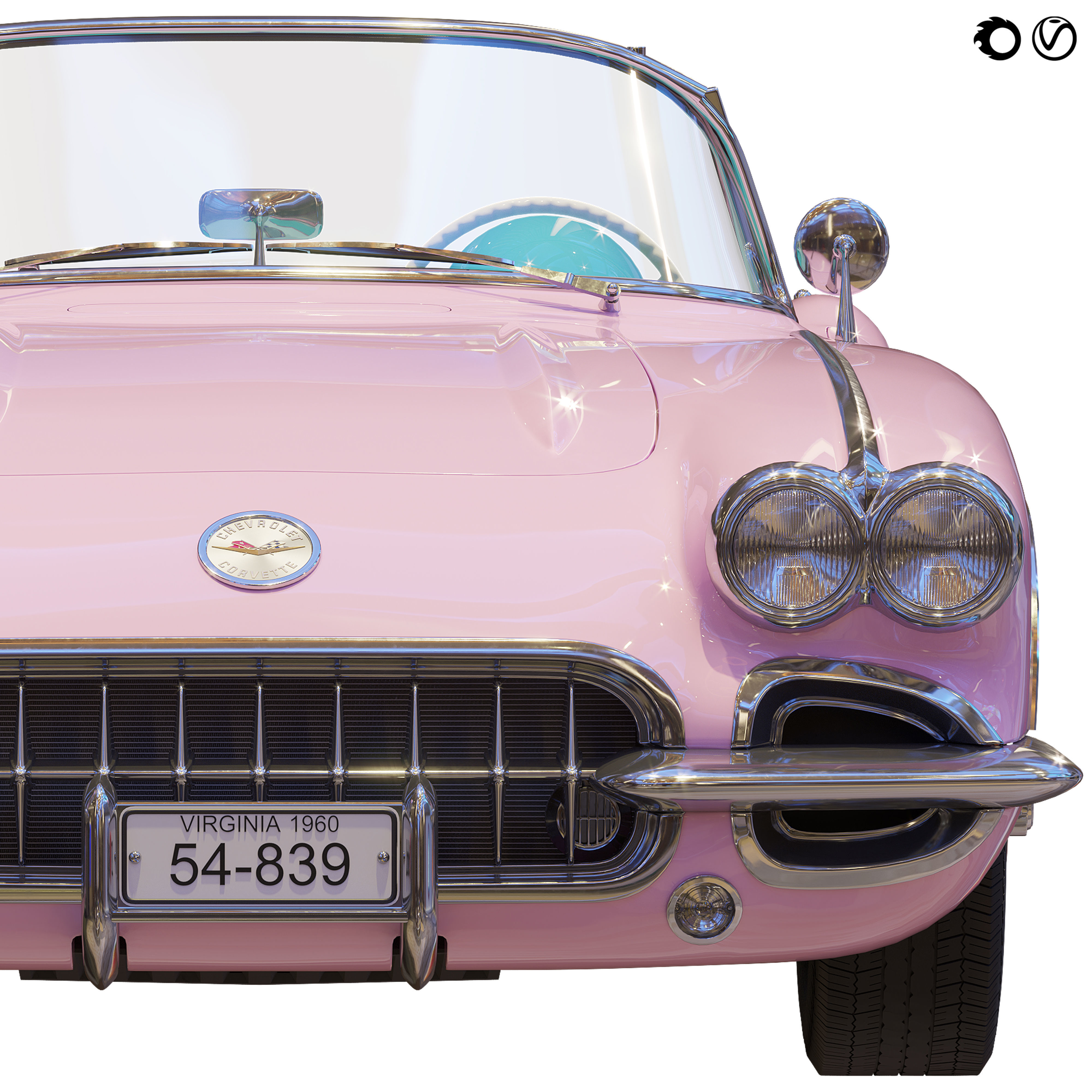 Chevrolet Corvette Coupe 1960 barbie   3D model_5