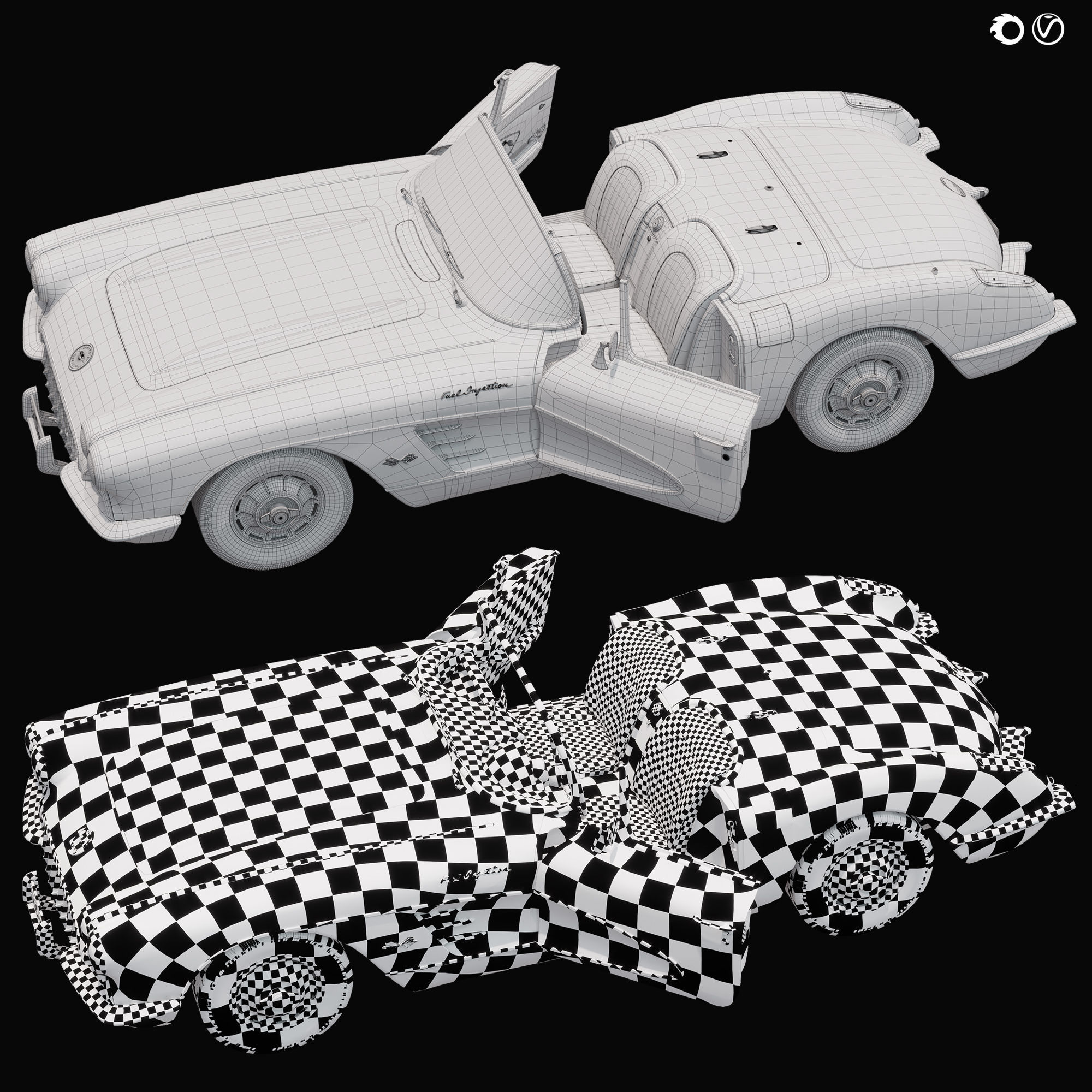 Chevrolet Corvette Coupe 1960 barbie   3D model_6