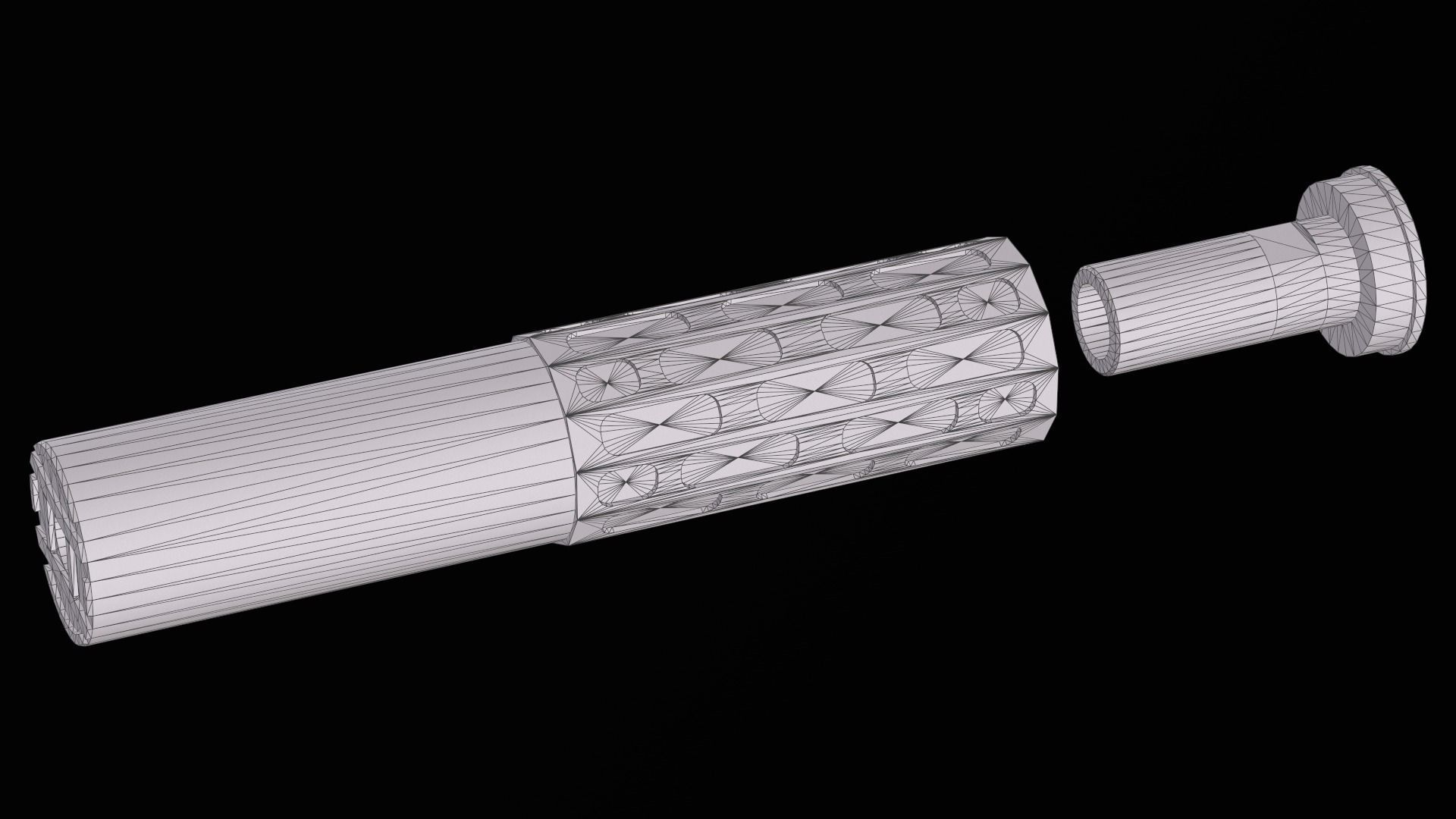 Multi-caliber  suppressor Gemtech ONE Low-poly 3D model_13