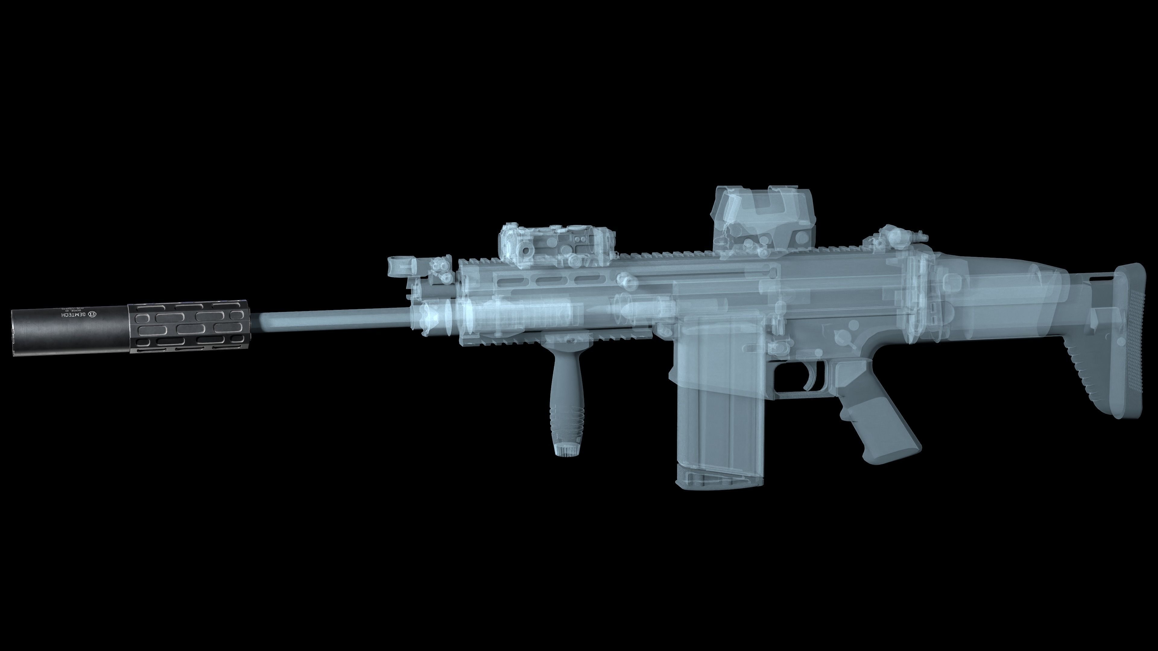 Multi-caliber  suppressor Gemtech ONE Low-poly 3D model_5