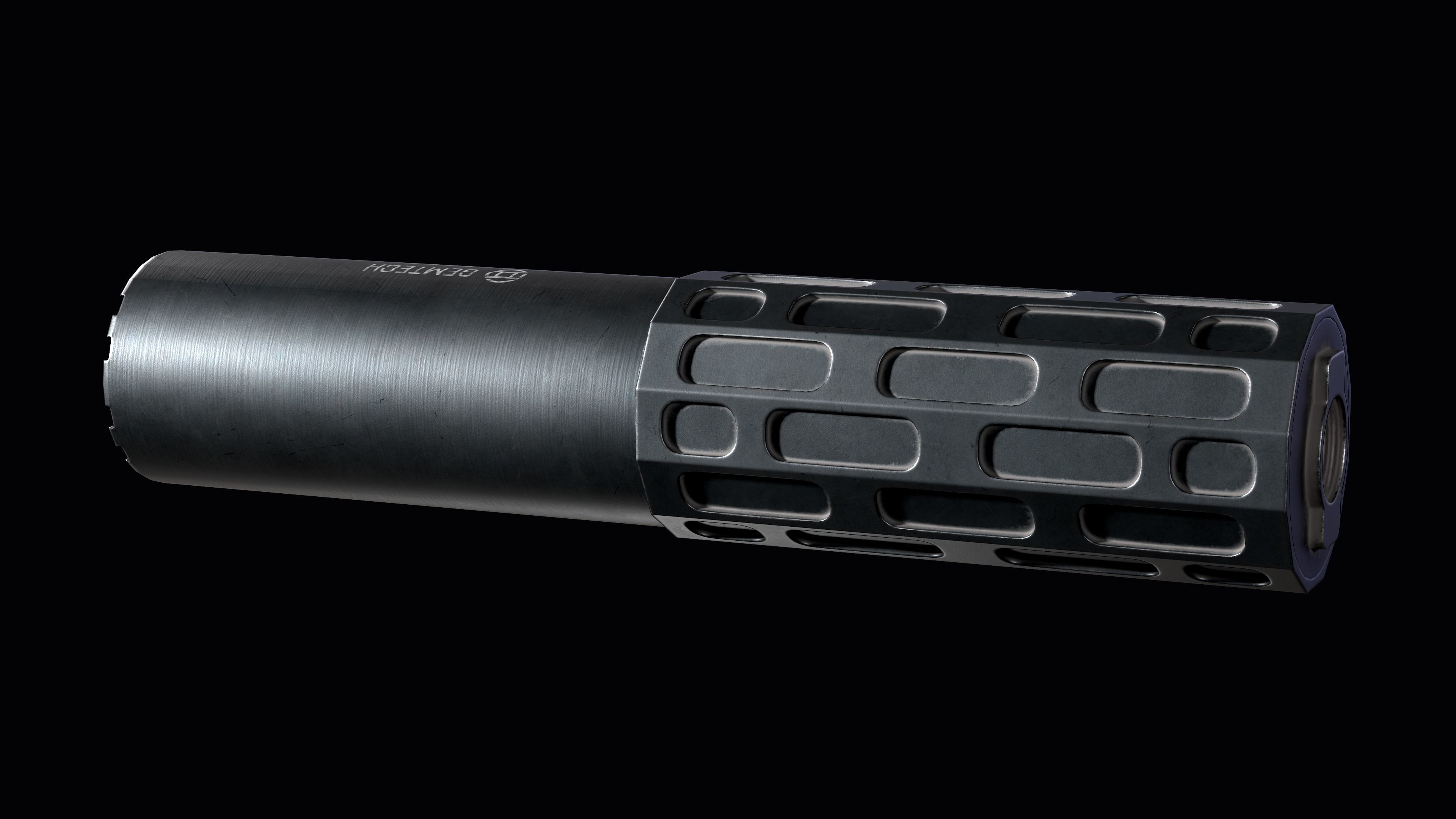 Multi-caliber  suppressor Gemtech ONE Low-poly 3D model_9