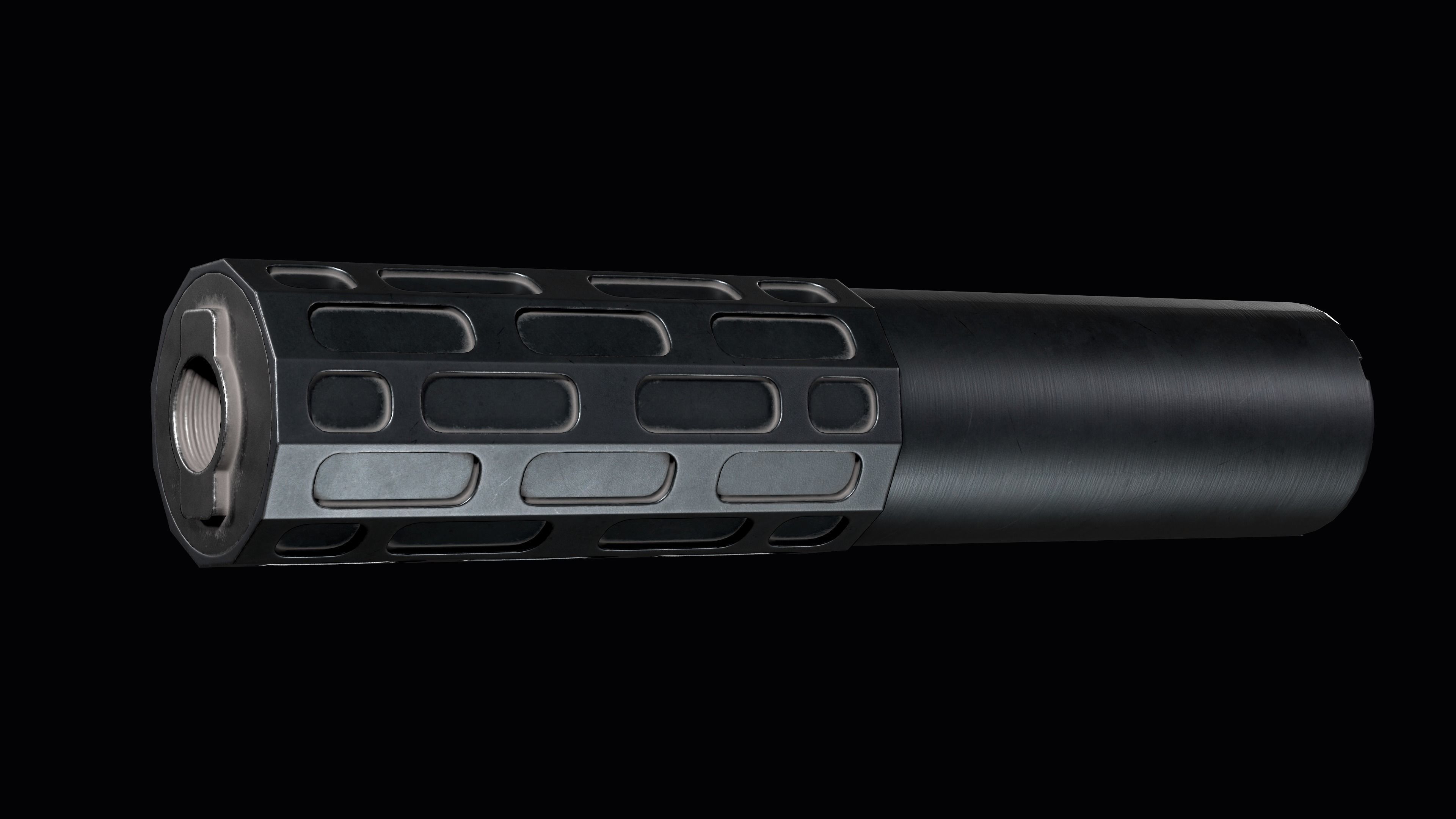 Multi-caliber  suppressor Gemtech ONE Low-poly 3D model_11