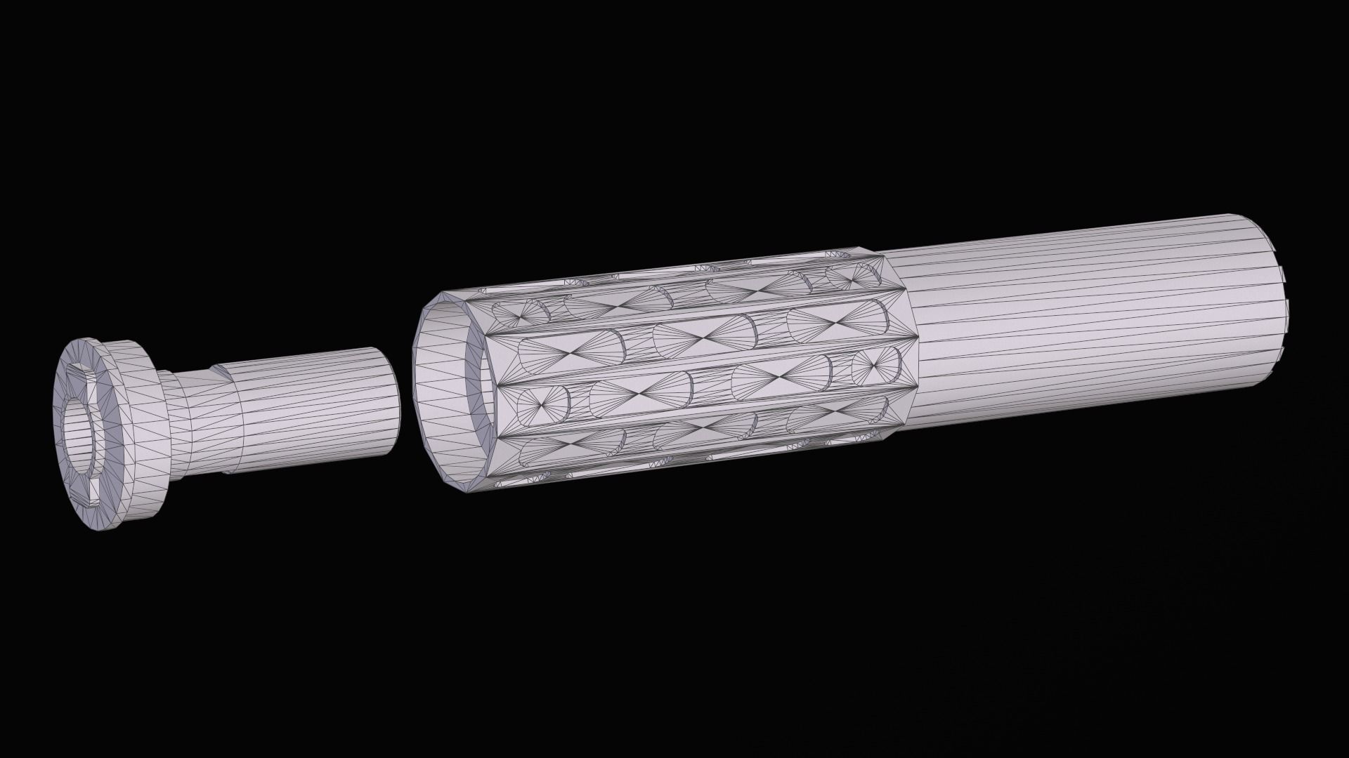 Multi-caliber  suppressor Gemtech ONE Low-poly 3D model_14