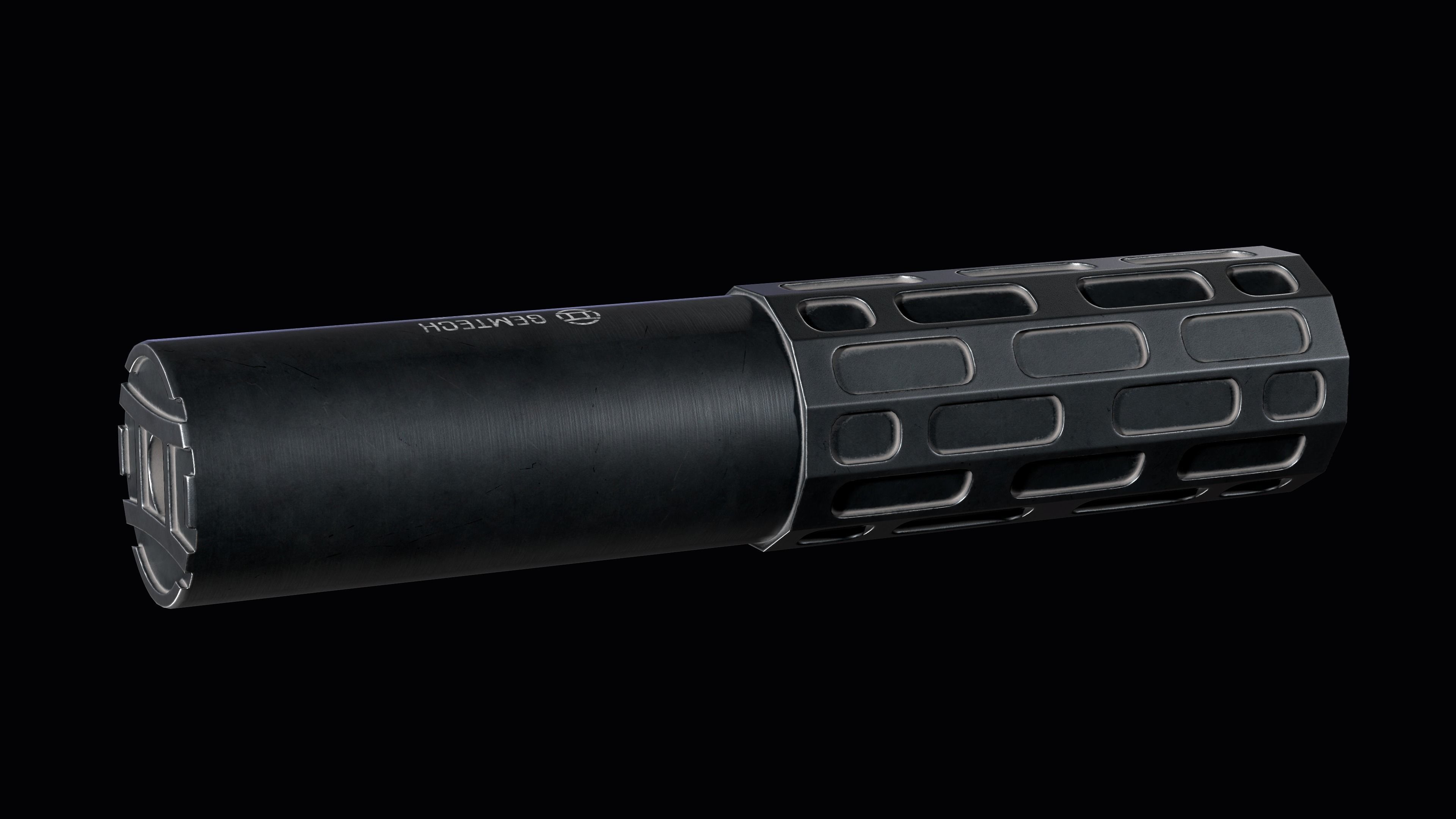 Multi-caliber  suppressor Gemtech ONE Low-poly 3D model_8