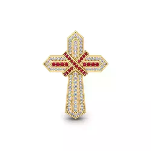 Fancy Cross Pendent 3d Model and Render 