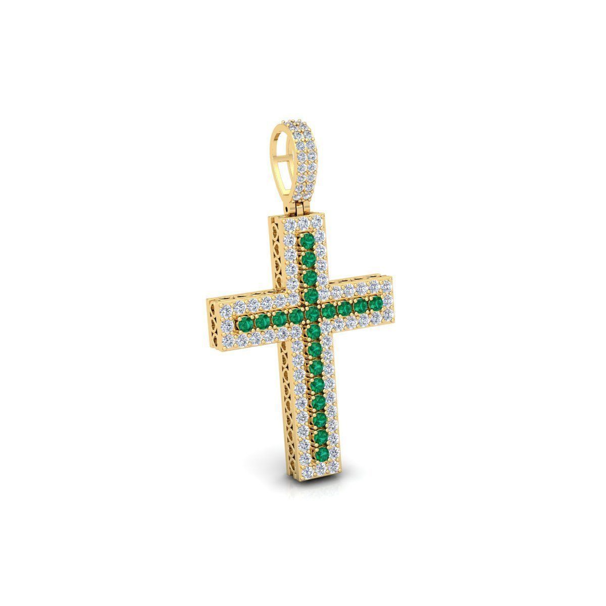 Fancy Cross Pendent 3d Model and Render detail 3D print model_3