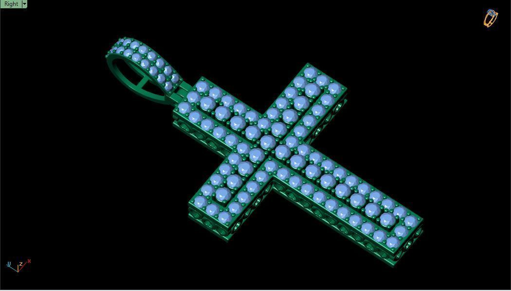 Fancy Cross Pendent 3d Model and Render detail 3D print model_9