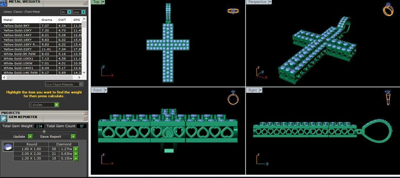 Fancy Cross Pendent 3d Model and Render detail 3D print model_10