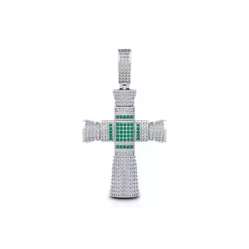 Big Fancy Cross Pendent 3d Model and Render 