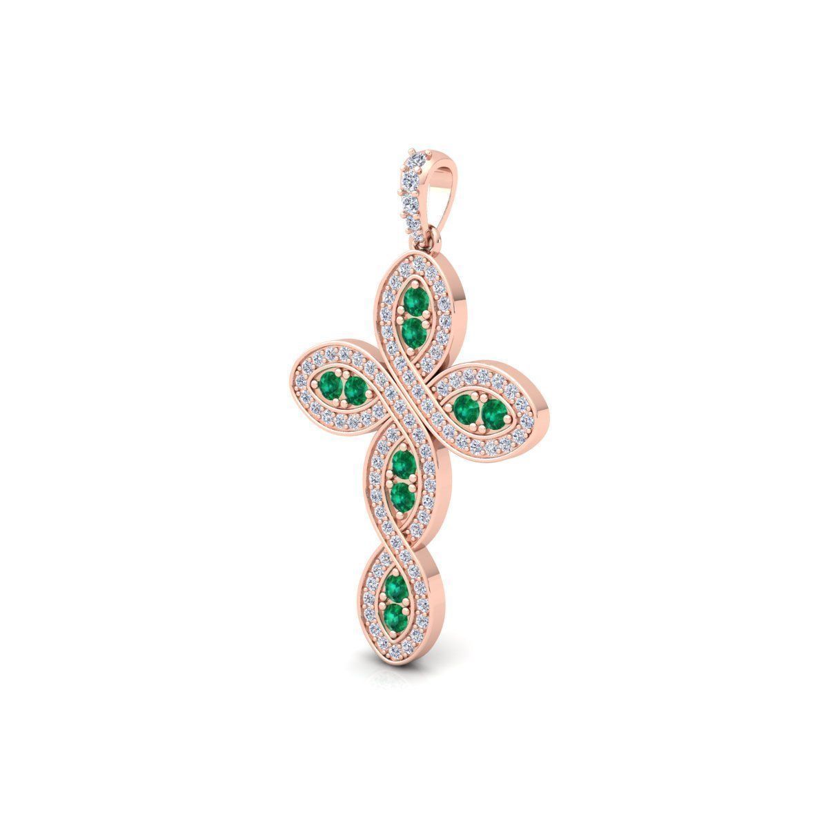 Fancy Cross Pendent 1 3d Model and Render 3D print model_7