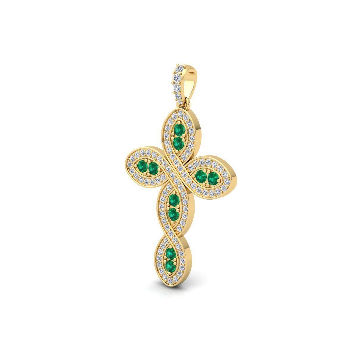 Fancy Cross Pendent 1 3d Model and Render 3D print model_6