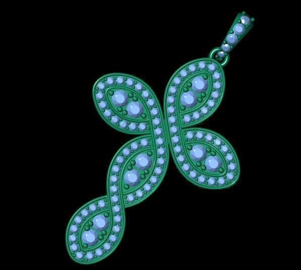 Fancy Cross Pendent 1 3d Model and Render 3D print model_9