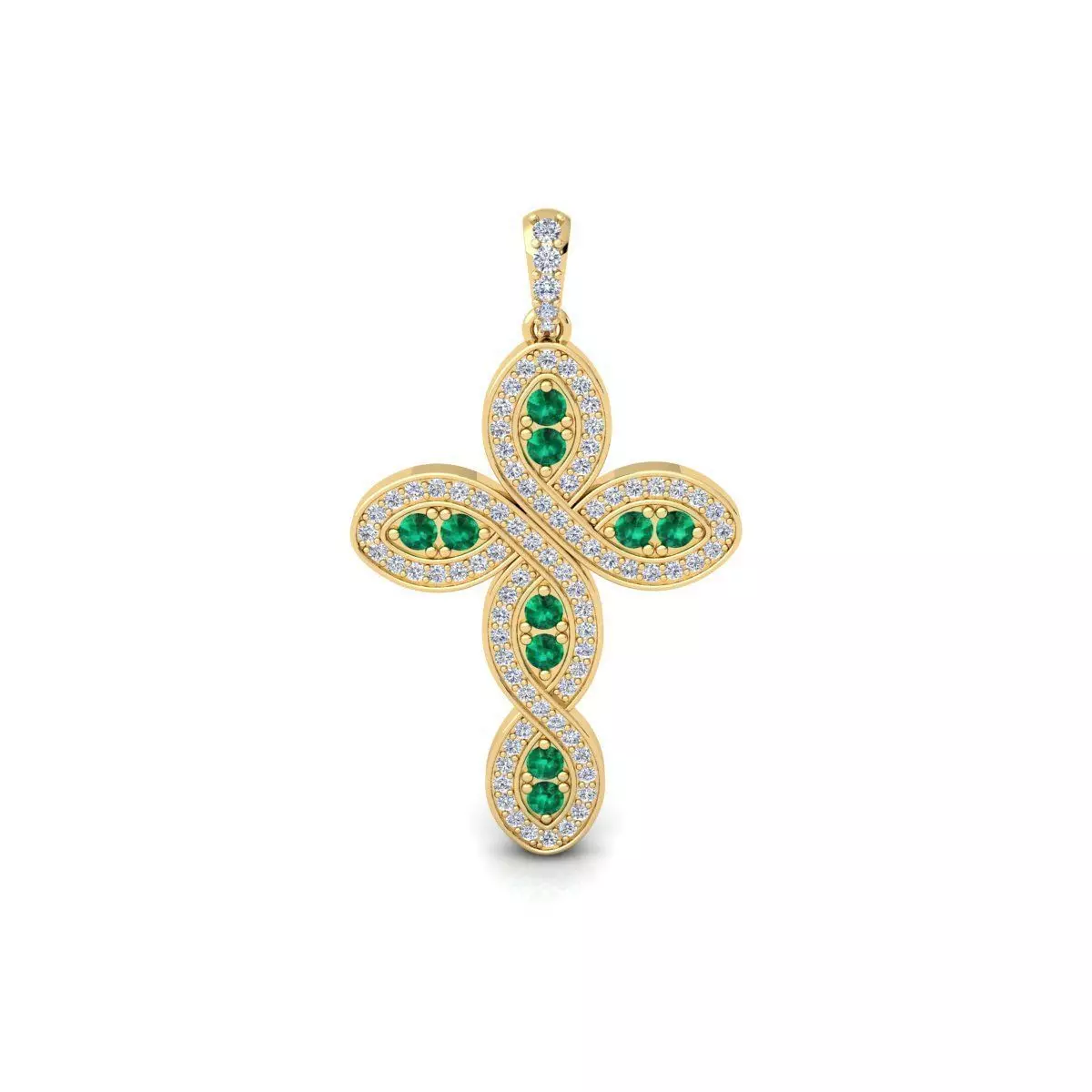 Fancy Cross Pendent 1 3d Model and Render 3D print model_0