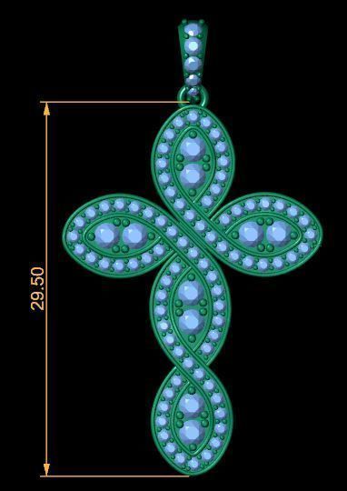 Fancy Cross Pendent 1 3d Model and Render 3D print model_11
