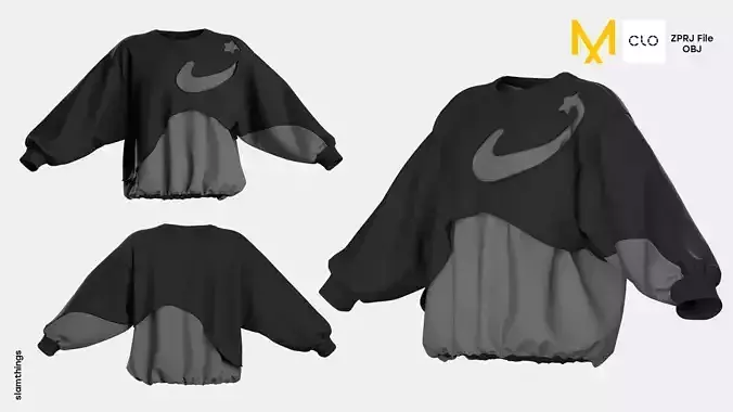 Streetwear Y2K Sweater 3D model