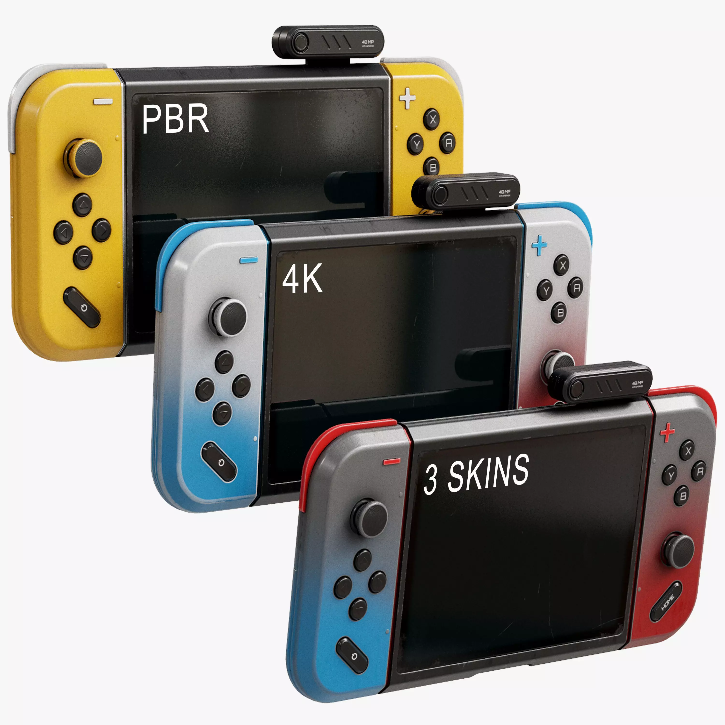 3D Gamepad Controller PBR Low-poly 3D model_0