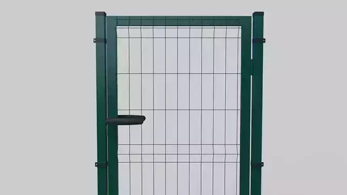 Metal Green Fence Door 3D model