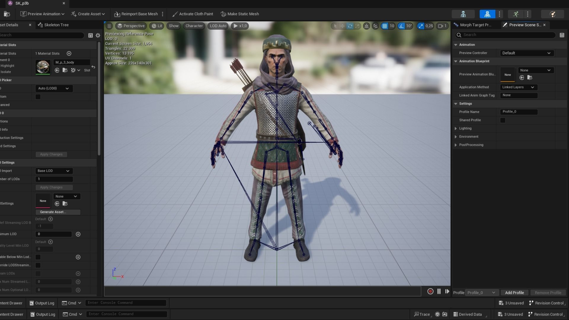 Persian 3 archer A pose Low-poly character redy for game Low-poly 3D model_19