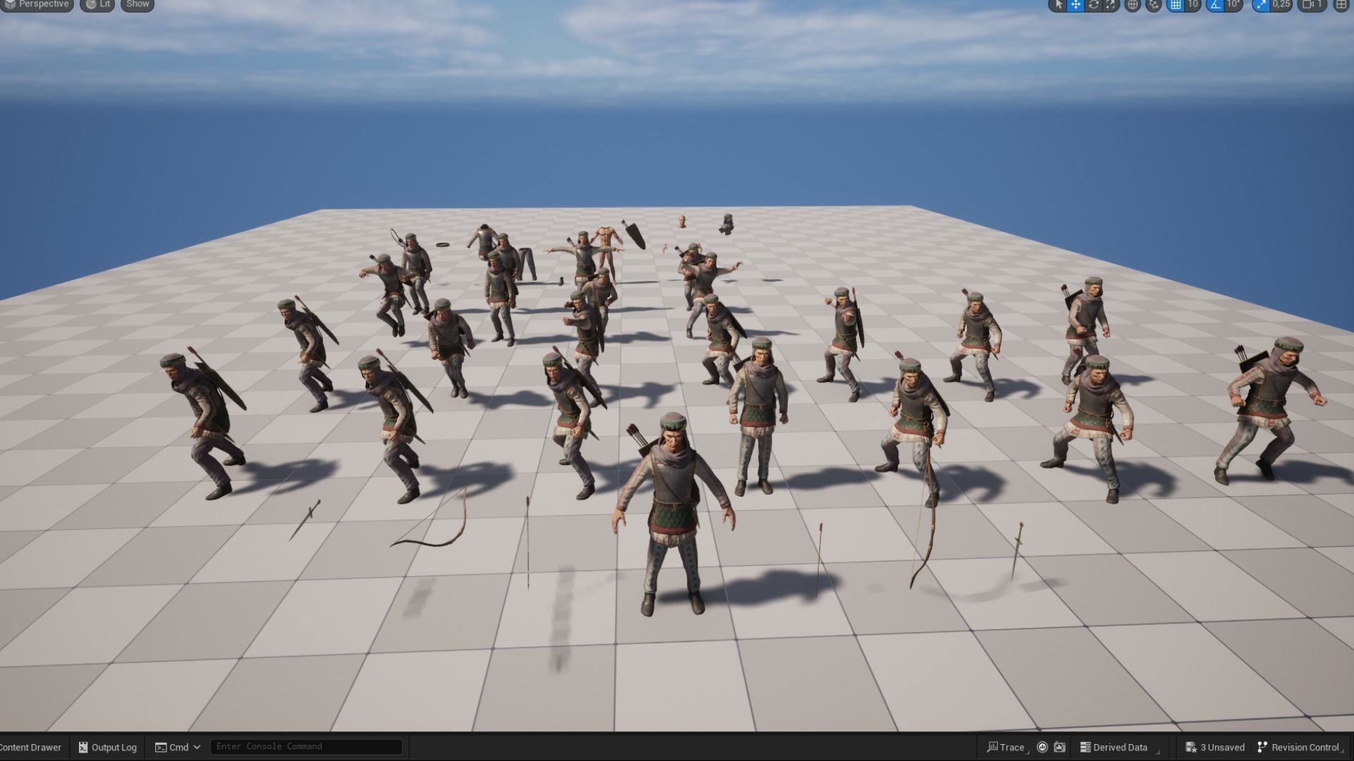 Persian 3 archer A pose Low-poly character redy for game Low-poly 3D model_21