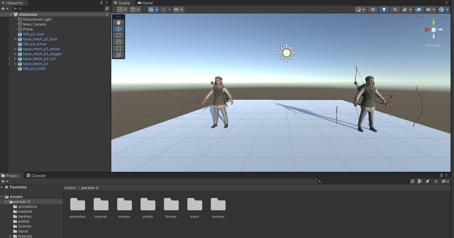 Persian 3 archer A pose Low-poly character redy for game Low-poly 3D model_25