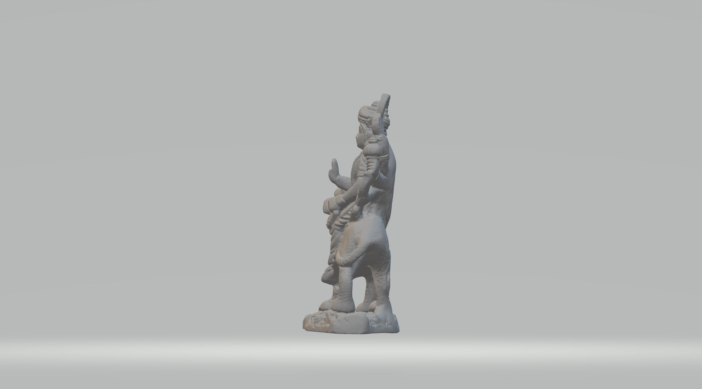 Bodhisattva riding a tiger 3D print model_1