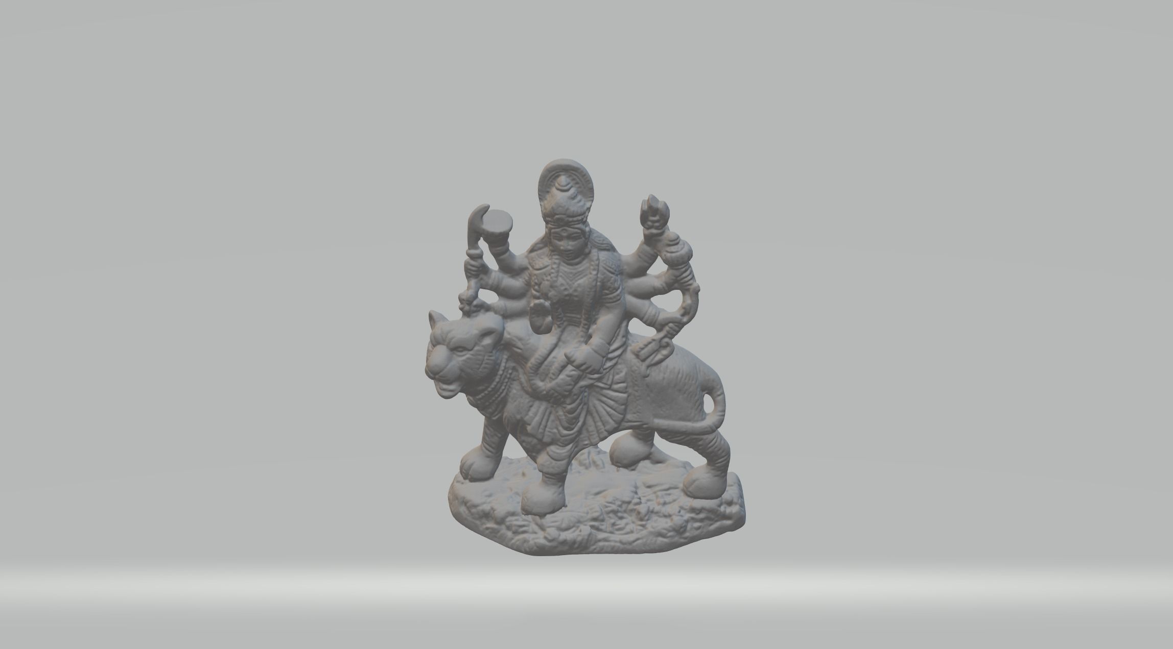 Bodhisattva riding a tiger 3D print model_4