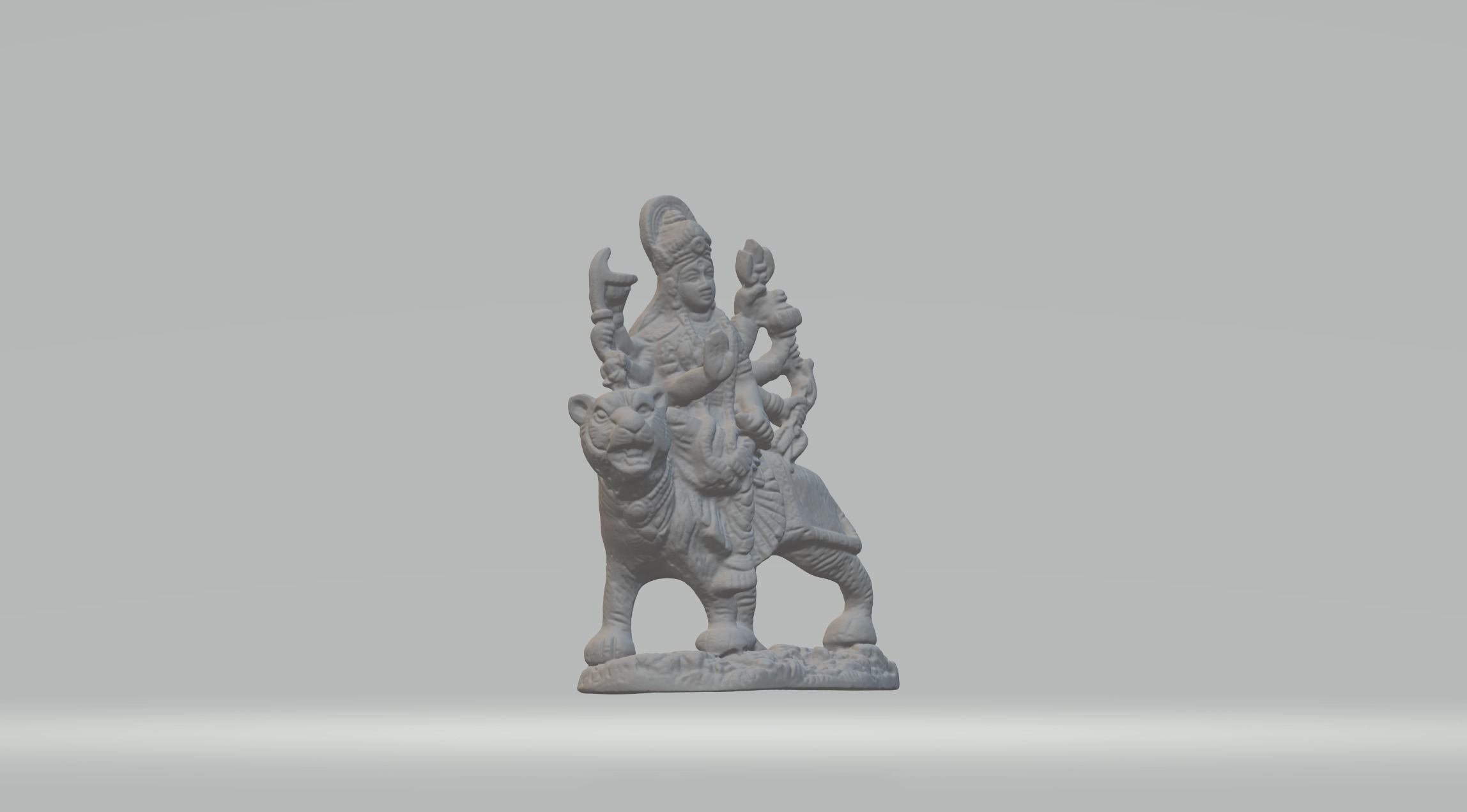 Bodhisattva riding a tiger 3D print model_3