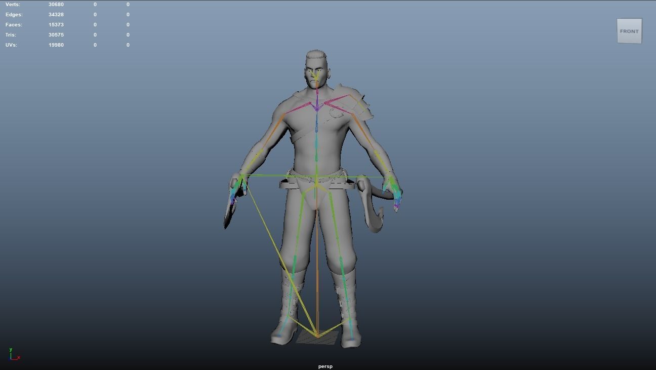 Viking 6 Berserker A pose Low-poly character redy for games Low-poly 3D model_21