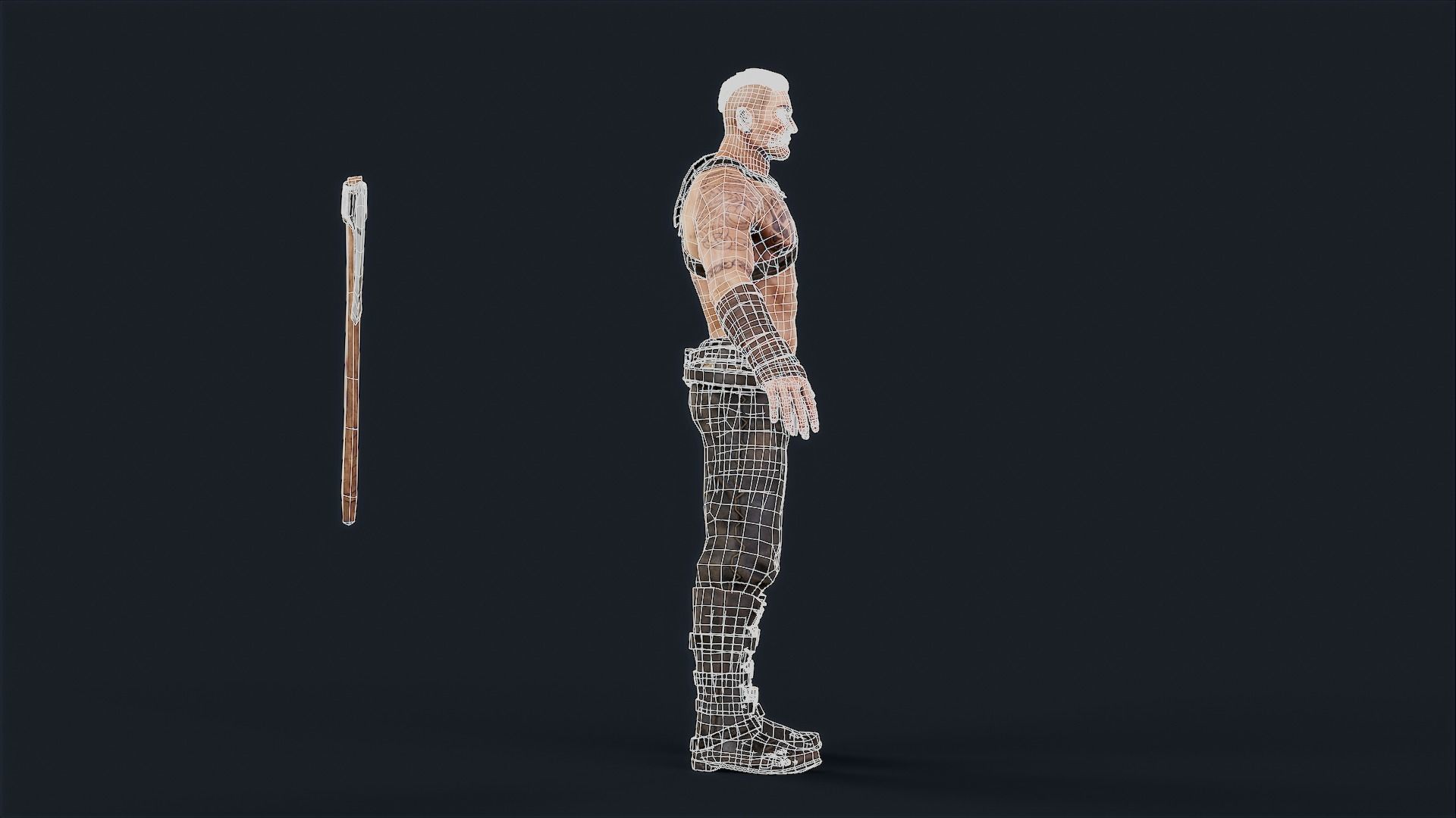 Viking 6 Berserker A pose Low-poly character redy for games Low-poly 3D model_14