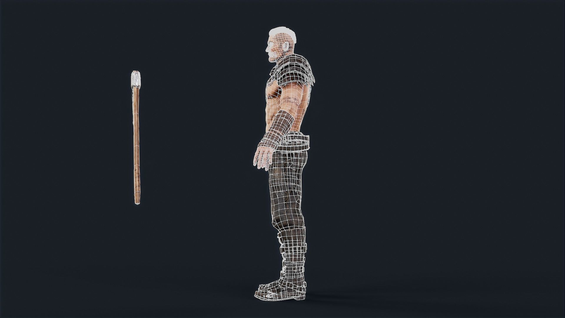 Viking 6 Berserker A pose Low-poly character redy for games Low-poly 3D model_16