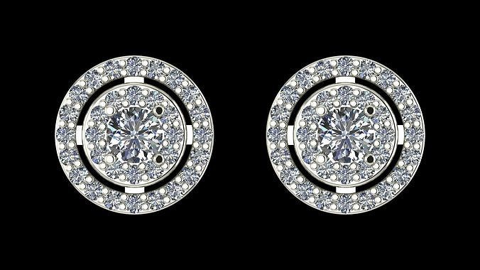 Diamond Earring 14  STL Jewelry Model for 3D Printing Projects 3D print model