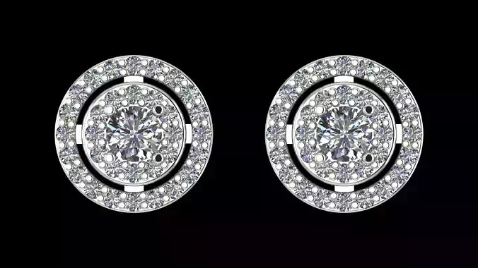Diamond Earring 14  STL Jewelry Model for 3D Printing Projects 3D print model