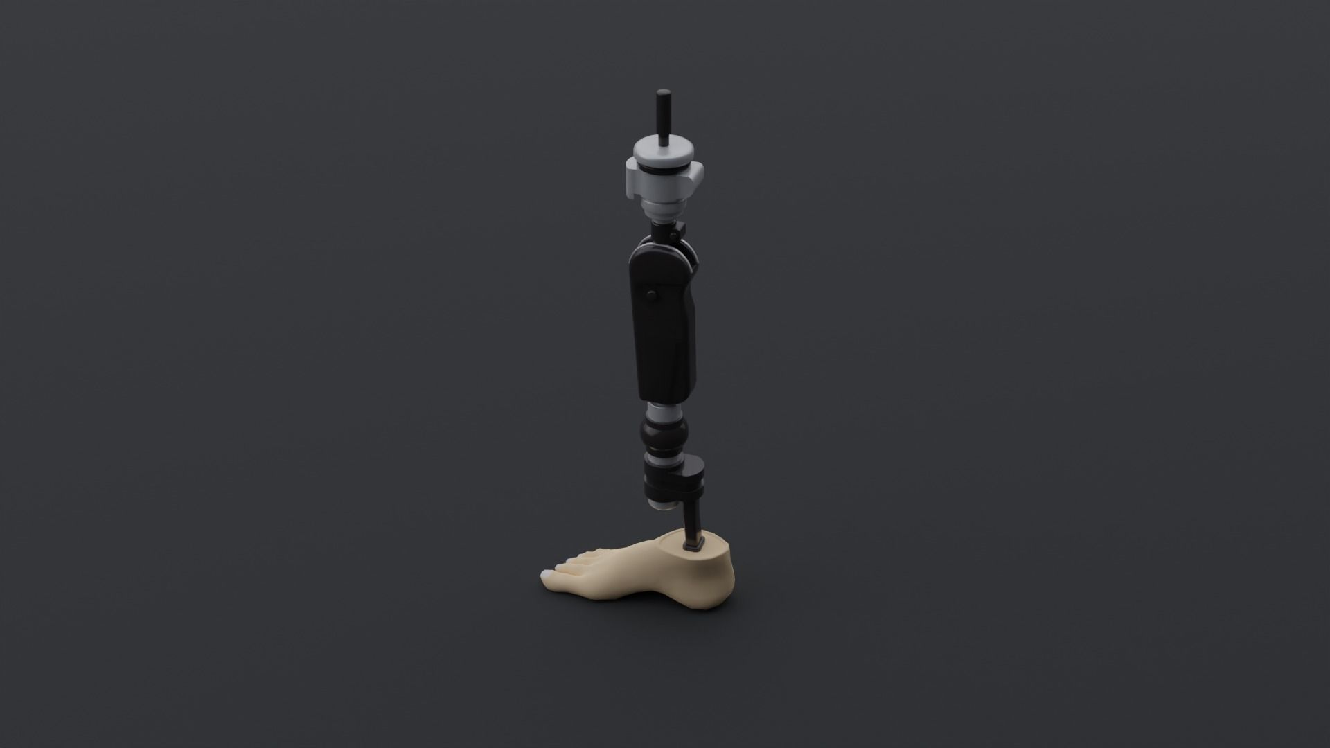 Transfemoral Prosthetic Leg Low-poly 3D model_3