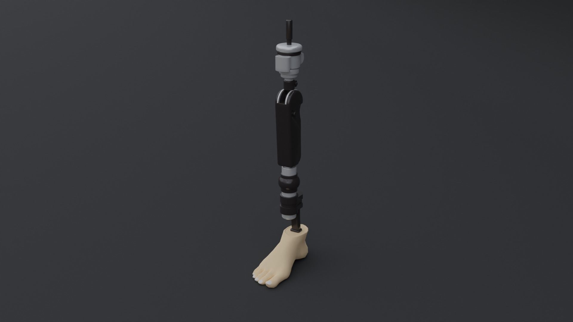 Transfemoral Prosthetic Leg Low-poly 3D model_2