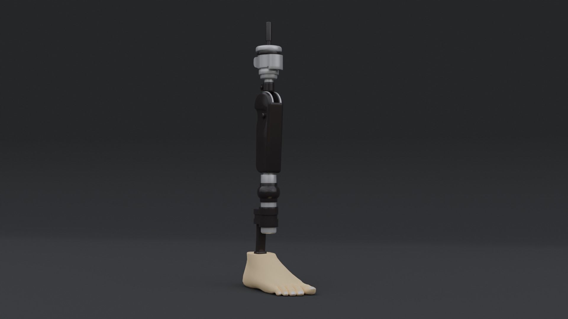 Transfemoral Prosthetic Leg Low-poly 3D model_1