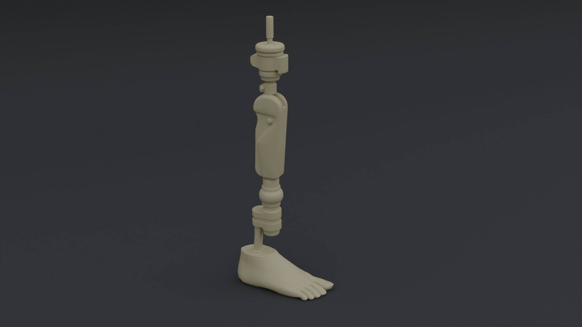Transfemoral Prosthetic Leg Low-poly 3D model_5